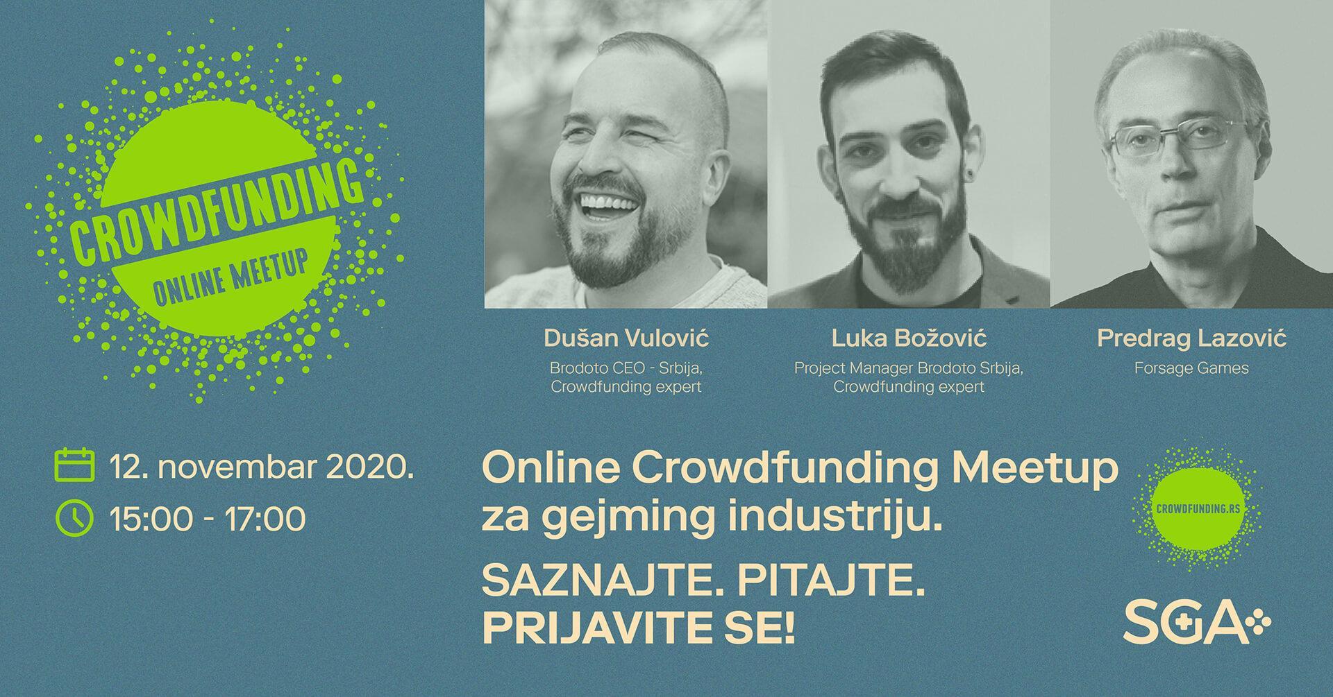 Online Crowdfunding Meetup za gejming industriju: Prijavite se za učešće